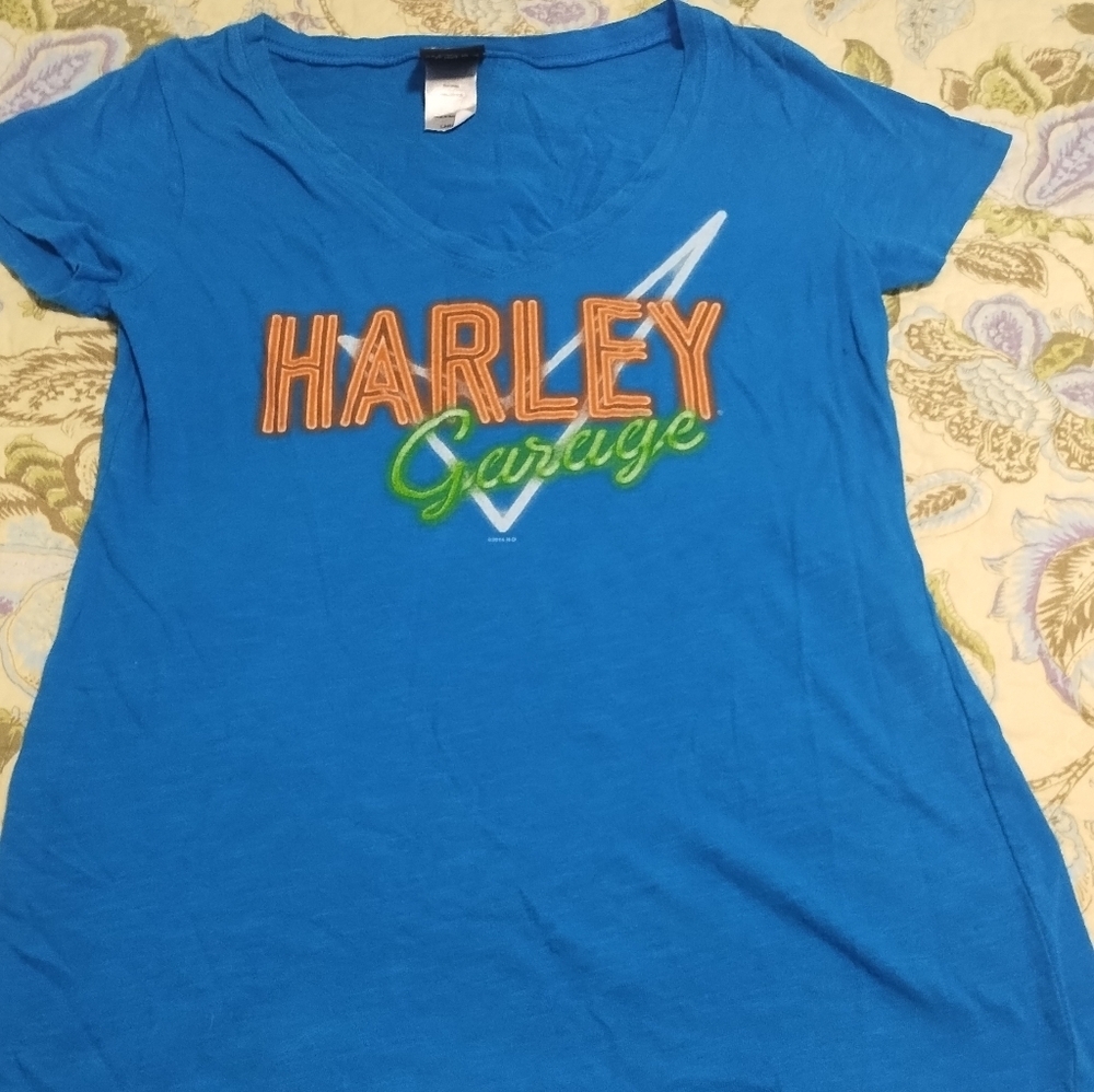 Harley Garage Blue Woman's T-Shirt Grand Cayon (#C-14)